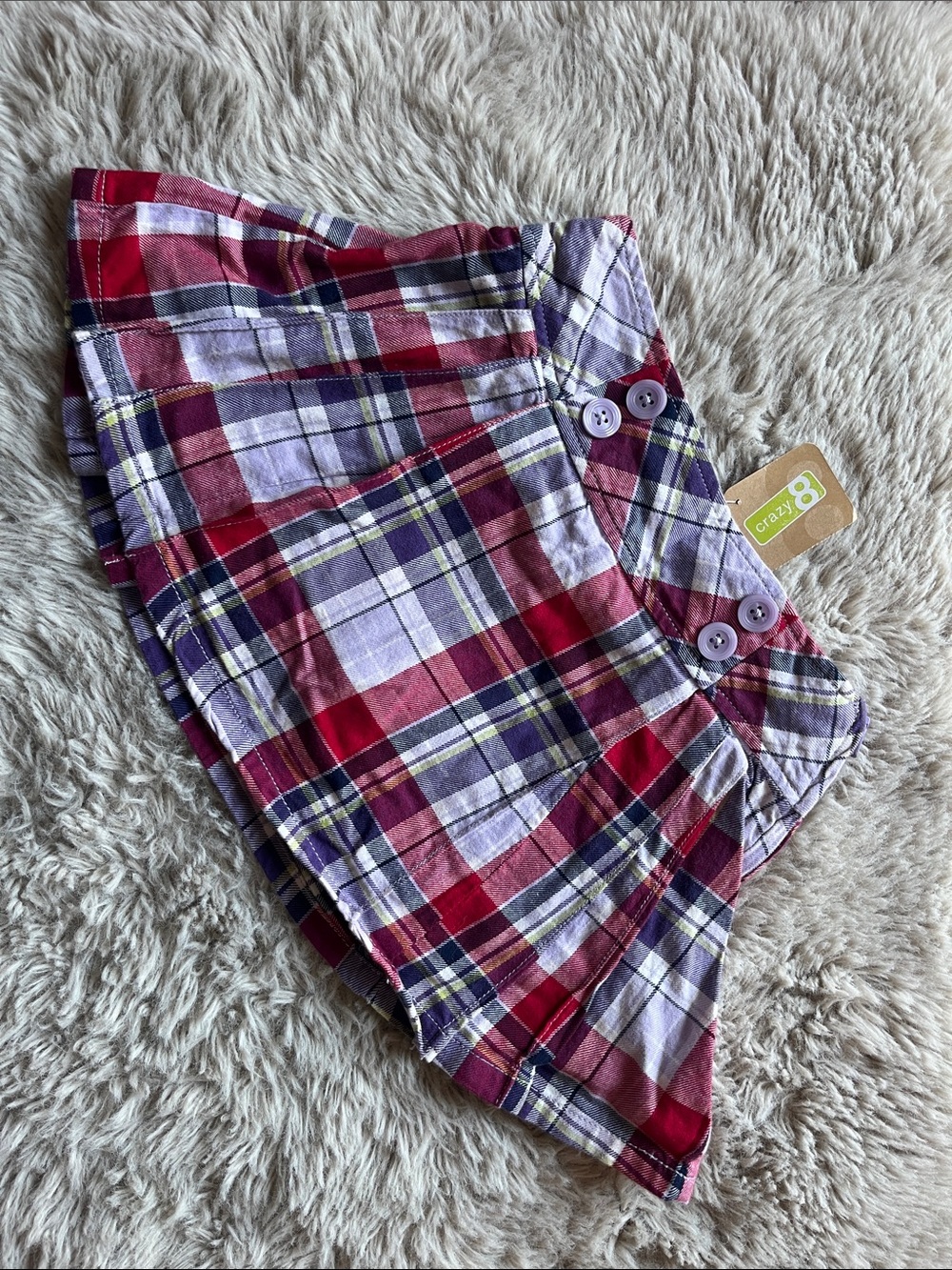 Girls Crazy 8 Plaid Pleated Skort-NWT